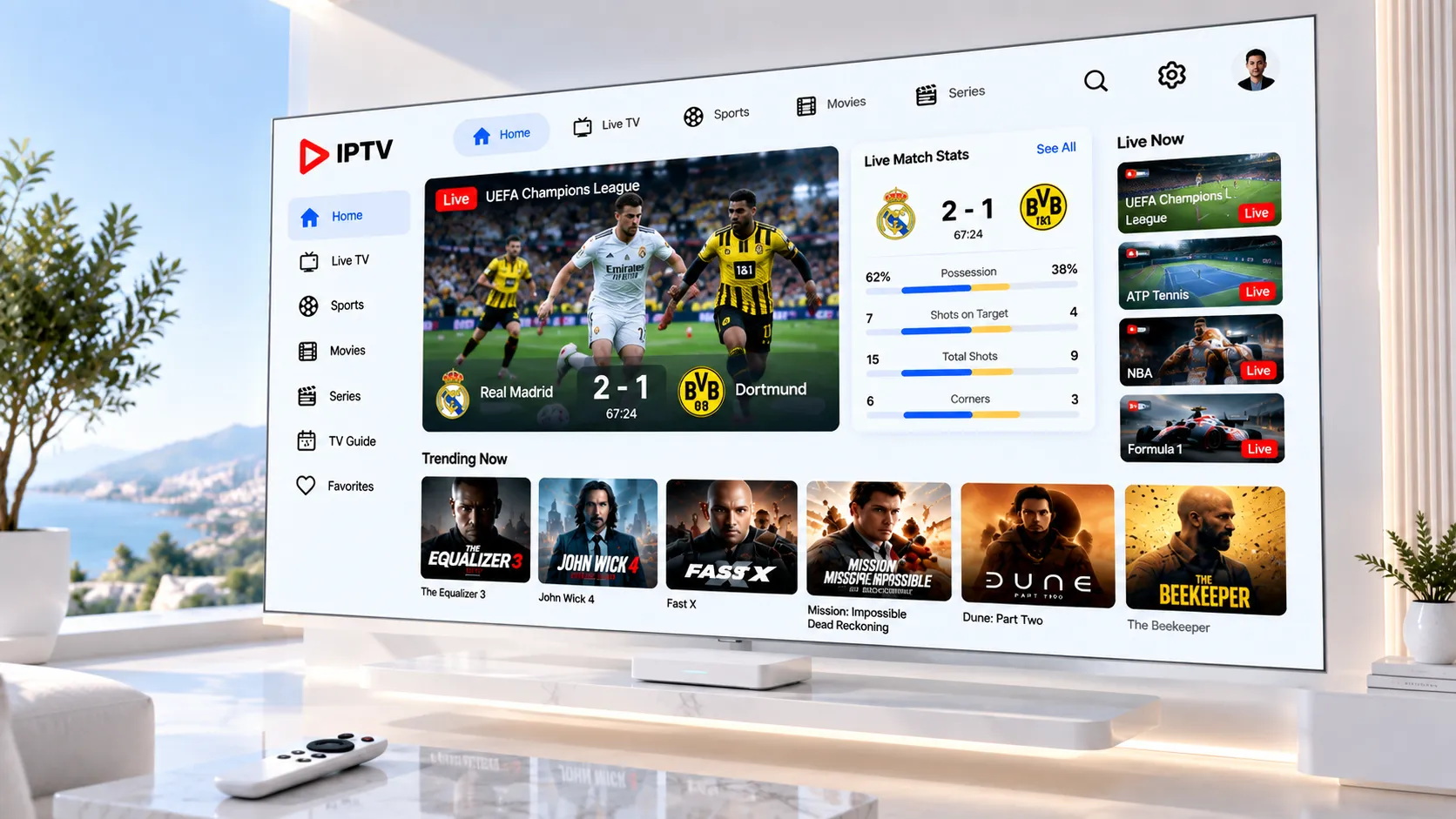 IPTV-Setup auf einem Fire TV Stick: TiviMate-App mit geöffneter M3U-Playlist-Konfiguration