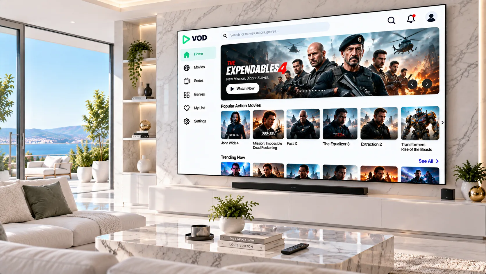 Kanalübersicht mit niederländischen Sendern wie NPO 1 und RTL Nederland in einer IPTV-App