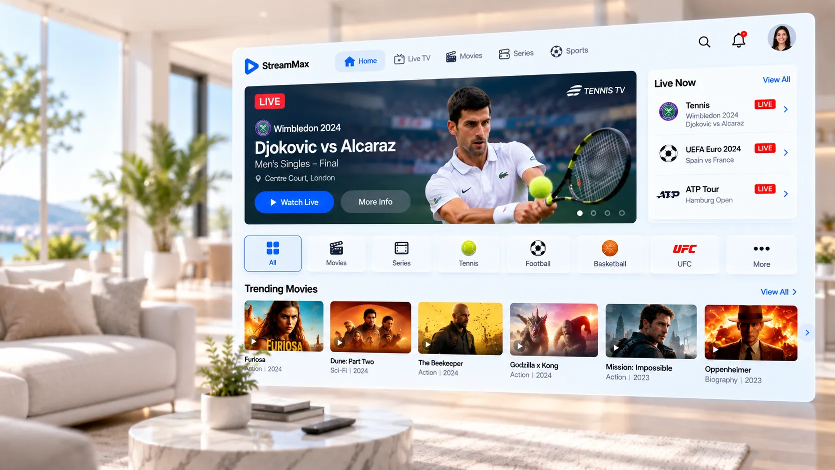 Schematisches Diagramm: IPTV-Datenpuffer im Player — voller Puffer vs. leerer Puffer beim Buffering