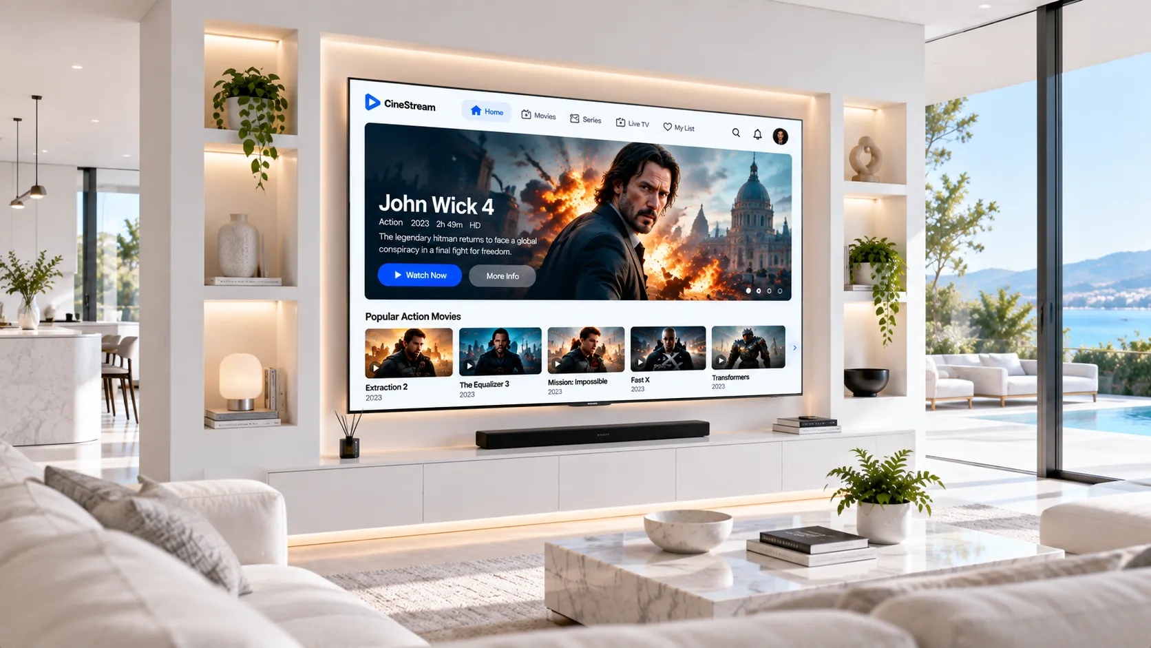 Schematische Darstellung der IPTV-Lieferkette: vom Inhaltsserver über Reseller bis zum Endnutzer in Deutschland